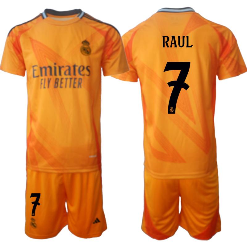 Men 2024-2025 Club Real Madrid away orange #7 Soccer Jersey